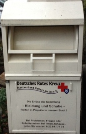 Foto: Altkleidercontainer des DRK-Stadtverbandes Haltern am See e.V.